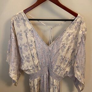 lovestitch Floral Maxi Dress in Light Lavender and Cream